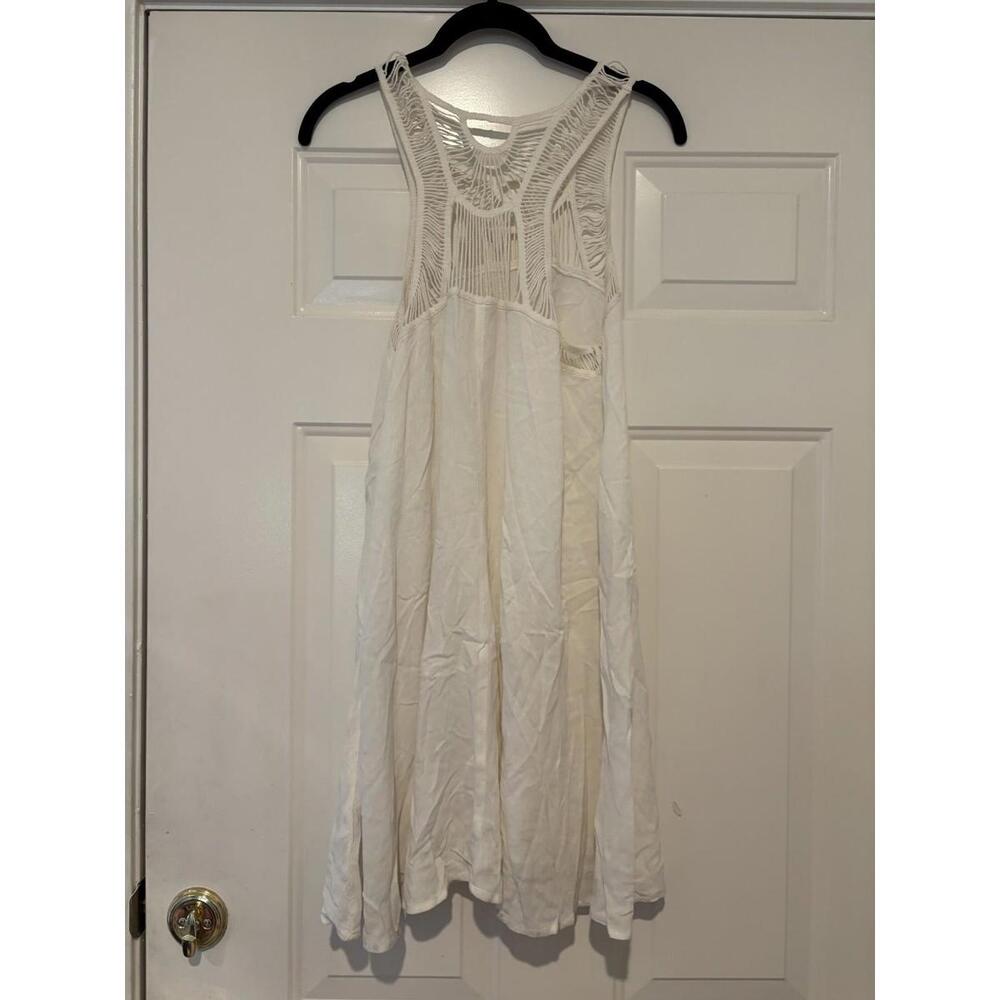 Women's Hollister boho summer sz M white crochet/lace sun dress #945